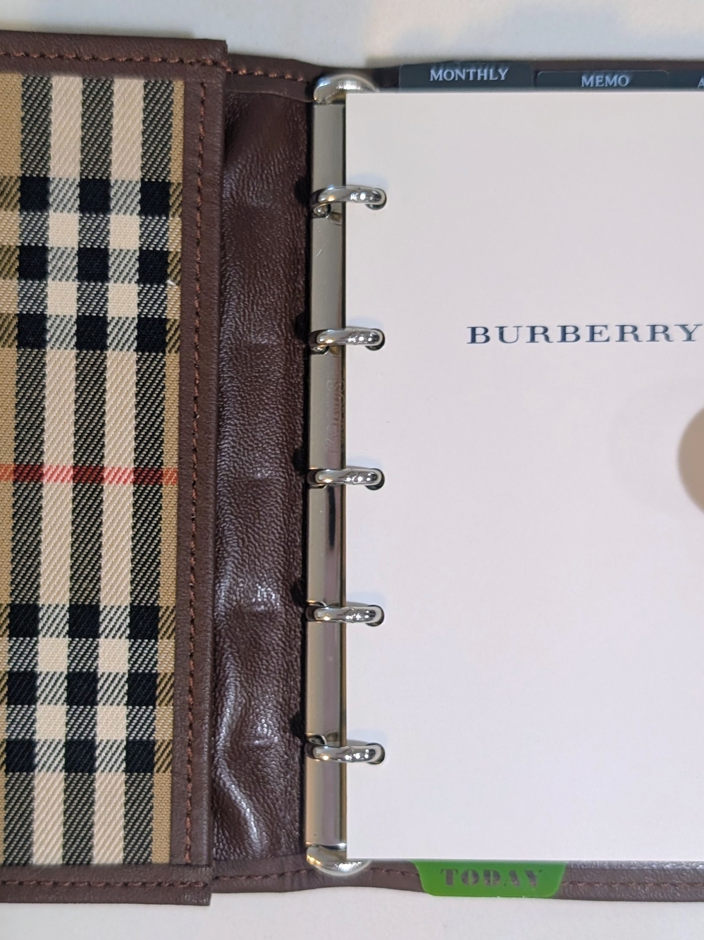 Authentic Burberry Nova Check Canvas Wallet Leather Notebook System - Picture 3 of 5